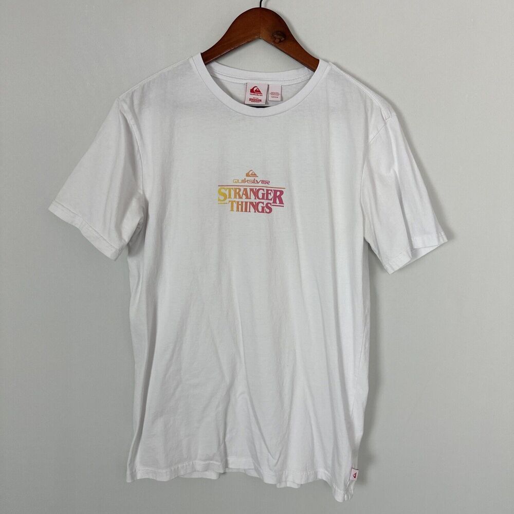 Quicksilver X Stranger Things Short Sleeve White Size Small Adult T-Shirt Top‎